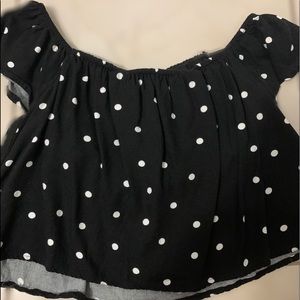 Forever 21 Off the Shoulder Polka Dot Crop Top